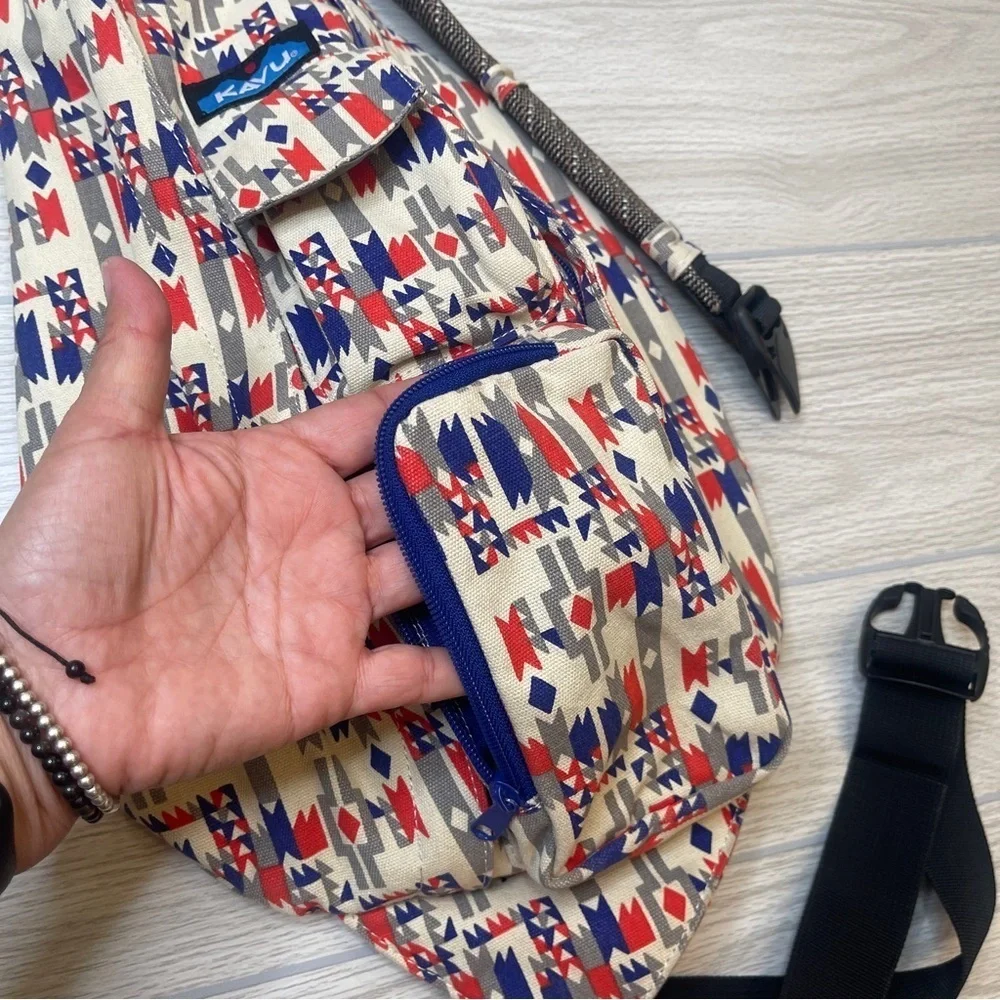 KAVU Mesa Tribal Aztec Rope Sling Backpack Crossbody Bag